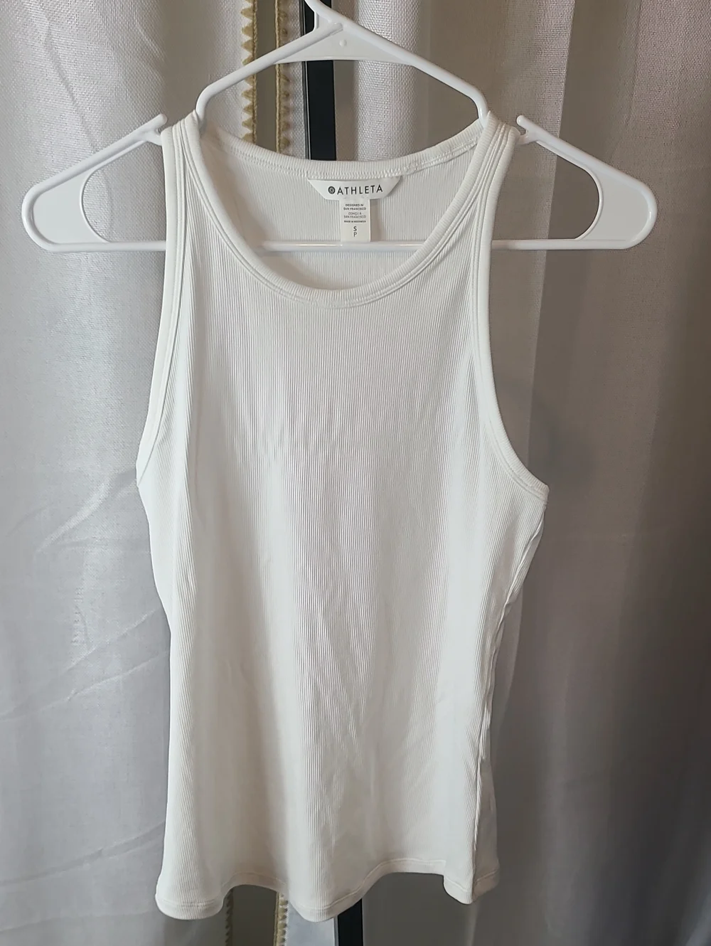 Athleta White Ribbed Tank Top Size Small. New Without Tags - Picture 1 of 4